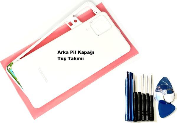 Tkgz Samsung Galaxy A22 A225 4G FULL ORJ KASA Aka Pil Batarya Kapağı (TAMİR SETİ) BEYAZ - Image 1