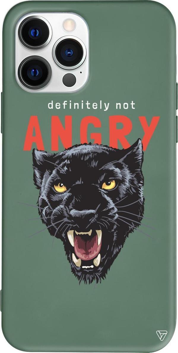 iPhone 15 Pro Max Uyumlu Yeşil Renkli Silikon  Sinirli Jaguar Pars Telefon Kılıfı - Image 1