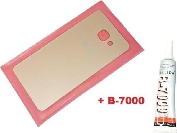 Tkgz Samsung Galaxy A7 2016 (A710) Arka Pil Batarya Kapağı (CAM+B-7000) GOLD - Image 1