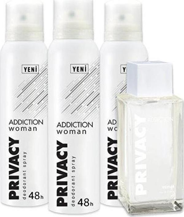 Privacy Addiction Edt Kadın Parfüm 100 ml + 3'lü Deodorant 150 ml - Image 1