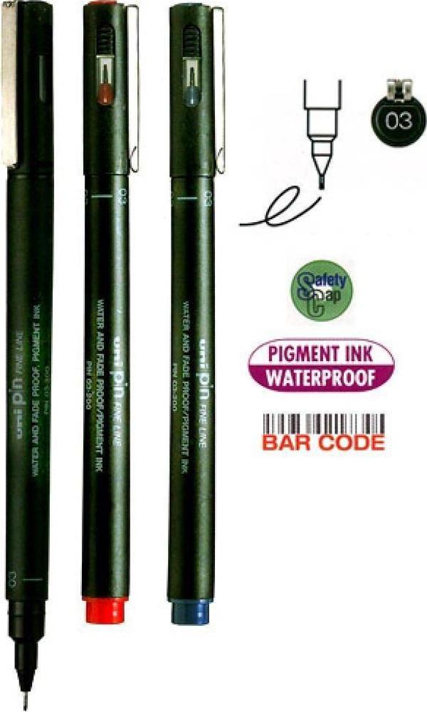 Uni-Ball UNİ DRAWING PEN PIN03-200 0.3 MAVİ - (12 Adet) - Image 1