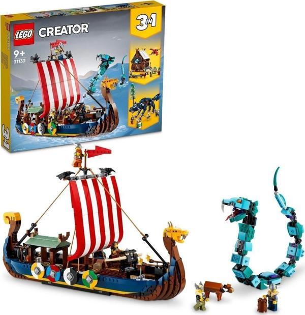 LEGO Creator 3’ü 1 Arada Viking Gemisi ve Midgard Yılanı 31132 - Yaratıcı Yapım Seti +9 Yaş (1192 Parça) - Image 1