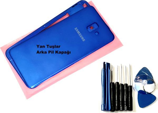 Tkgz Samsung Galaxy J6 Plus FULL ORJ KASA Arka Pil Batarya Kapağı (TAMİR SETİ) MAVİ - Image 1