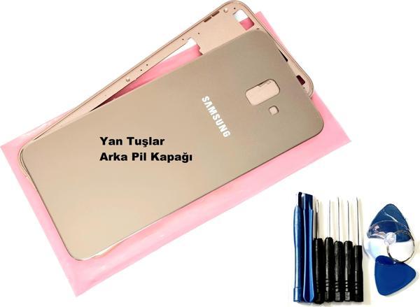 Tkgz Samsung Galaxy J6 Plus FULL ORJ KASA Arka Pil Batarya Kapağı (TAMİR SETİ) GOLD - Image 1