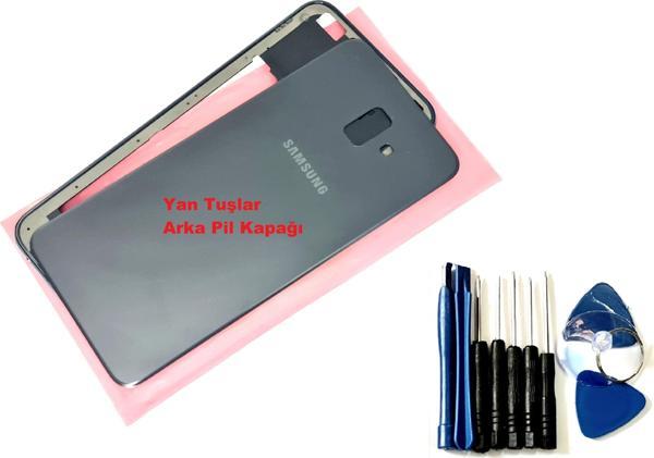 Tkgz Samsung Galaxy J6 Plus FULL ORJ KASA Arka Pil Batarya Kapağı (TAMİR SETİ) SİYAH - Image 1