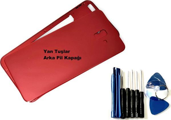 Tkgz Samsung Galaxy J6 Plus FULL ORJ KASA Arka Pil Batarya Kapağı (TAMİR SETİ) KIRMIZI - Image 1