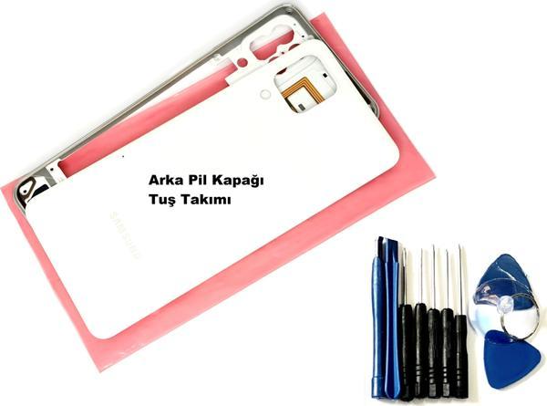 Tkgz Samsung Galaxy M32 FULL ORJ KASA Arka Pil Batarya Kapağı (TAMİR SETİ) BEYAZ - Image 1