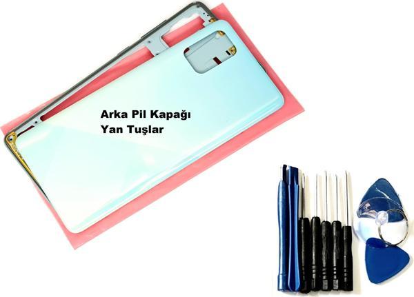 Tkgz Samsung Galaxy A71 (A715) FULL ORJ KASA Arka Pil Batarya Kapağı (TAMİR SETİ) MAVİ - Image 1