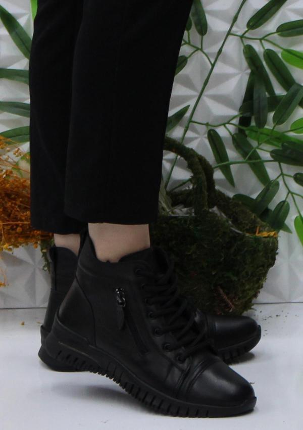 Mehmet Mete 4001 Siyah Rahat Yumuşak Orijinal Hakiki Deri Kadın Bot - Image 1