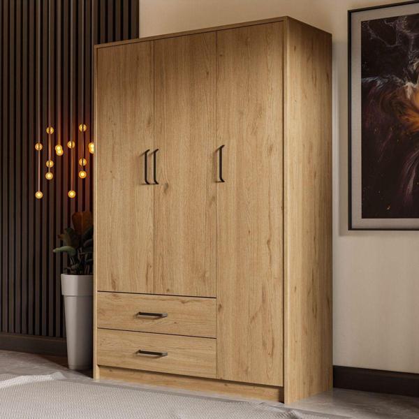 Mezza 3506 Grande Modern 3 Kapılı 2 Çekmeceli Gardırop Sepet Rengi - Image 1