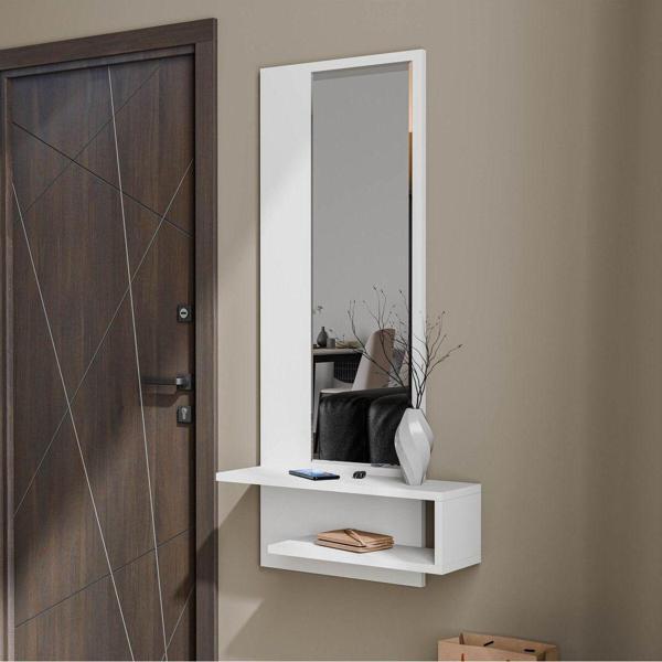 Mezza 6001 Lıne Duvar Aynası Dresuar Sağ Beyaz - Image 1