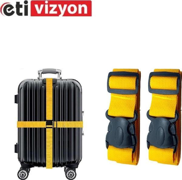 Etivizyon Valiz Bavul Emniyet Kemeri 2 Adet SARI - Image 1