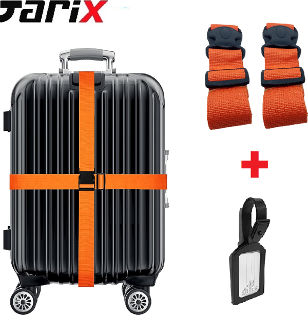 tarix 2 adet Turuncu Valiz kemeri + 1 adet Siyah valiz etiketi - Image 1