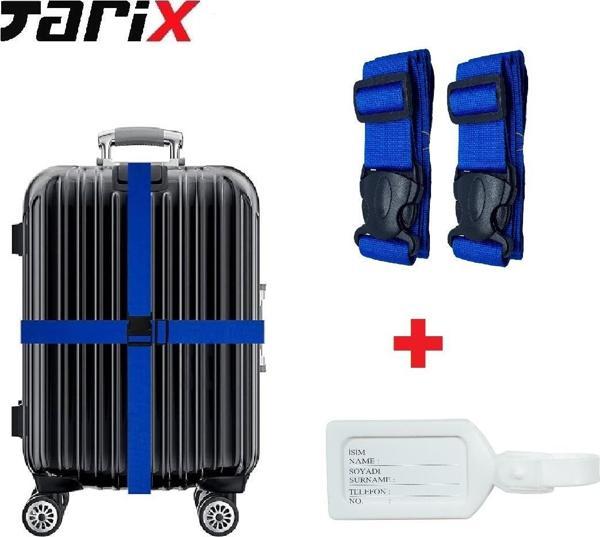 tarix 2 adet Mavi Valiz kemeri + 1 adet Beyaz valiz etiketi - Image 1