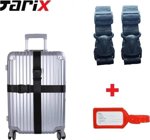 tarix 2 adet Siyah Valiz kemeri + 1 adet Kırmızı valiz etiketi - Image 1