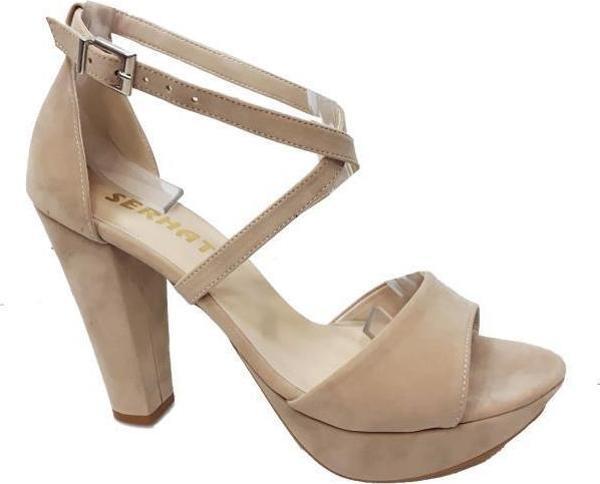 Serhat 8011-1 Süet 30mm Platform Topuklu Kadın Ayakkabı - Image 1