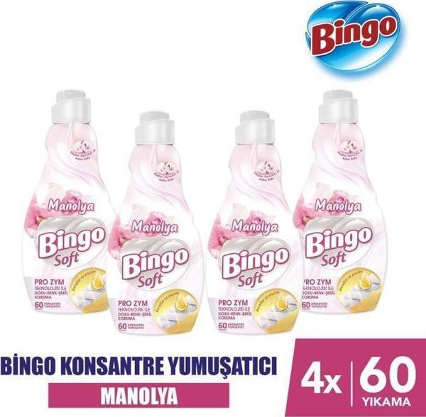 Bingo Soft Konsantre Çamaşır Yumuşatıcısı Manolya 1440 ml X 4 Adet - Image 1