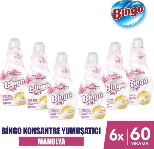 Bingo Soft Konsantre Çamaşır Yumuşatıcısı Manolya 1440 ml X 6 Adet - Image 1