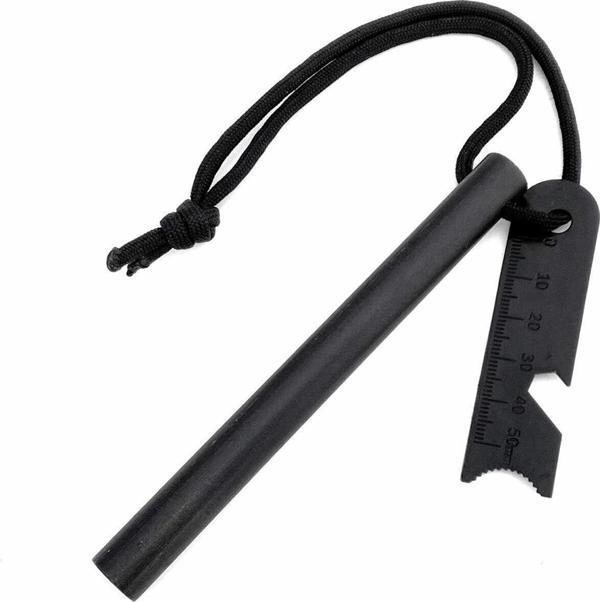 Valkyrie 10cm Boy 1cm En Full Magnezyum Ateş Başlatıcı Bar - %100 Katkısız Alüminyum İçermez Fire Starter Siyah - Image 1