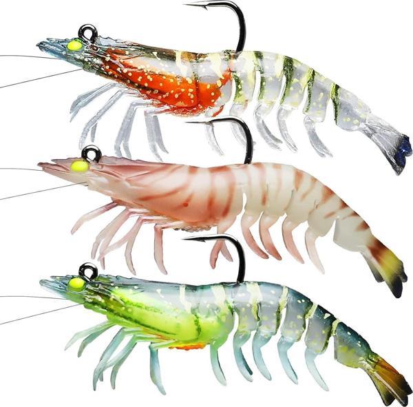 Valkyrie 3 Adet Silikon Karides Balık Yemi 9cm 11.5gr Gerçekçi Levrek Katili Yem LRF Spin - Image 1