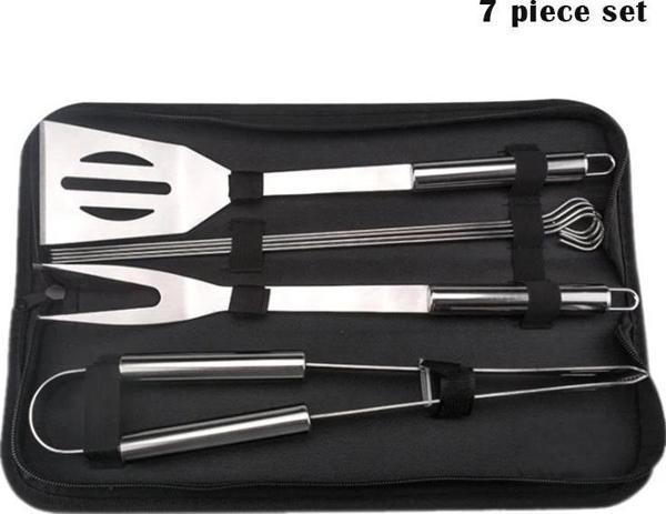 Valkyrie 7 Parça Çantalı Mangal Barbekü Maşa Spatula Seti Paslanmaz Çelik 1. Kalite - Image 1