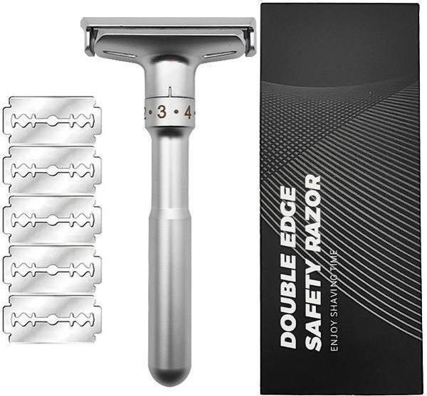 Valkyrie Metal Ayarlanabilir Manuel Geleneksel Tıraş Aleti Makinası 5 Jilet 6 Kademe Gümüş - Image 1
