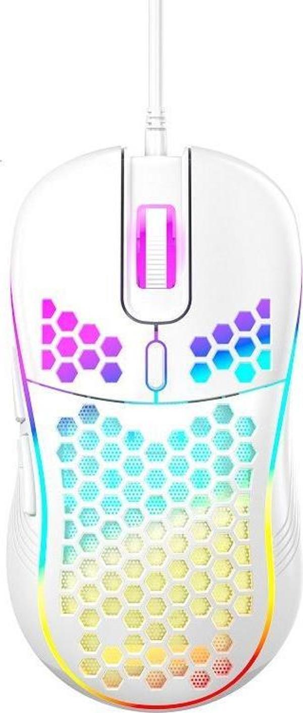 Valkyrie RGB Led Işıklı 6 Tuşlu 7200DPI Gaming Oyuncu Mouse Beyaz - Image 1