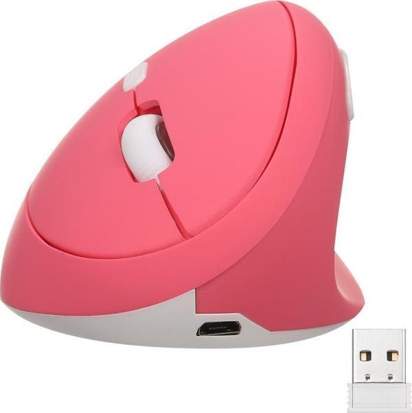 Valkyrie Y08 Dikey Kablosuz 2.4G Sessiz Şarjlı 6 Tuşlu Vertical Mouse 1600DPI 400mAh Pembe - Image 1