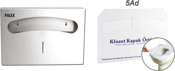 Klozet Kapak Örütüsü 5 Paket 1250 Adet+Palex Çelik Klozet Örtü Dispenseri-3802-2 - Image 1