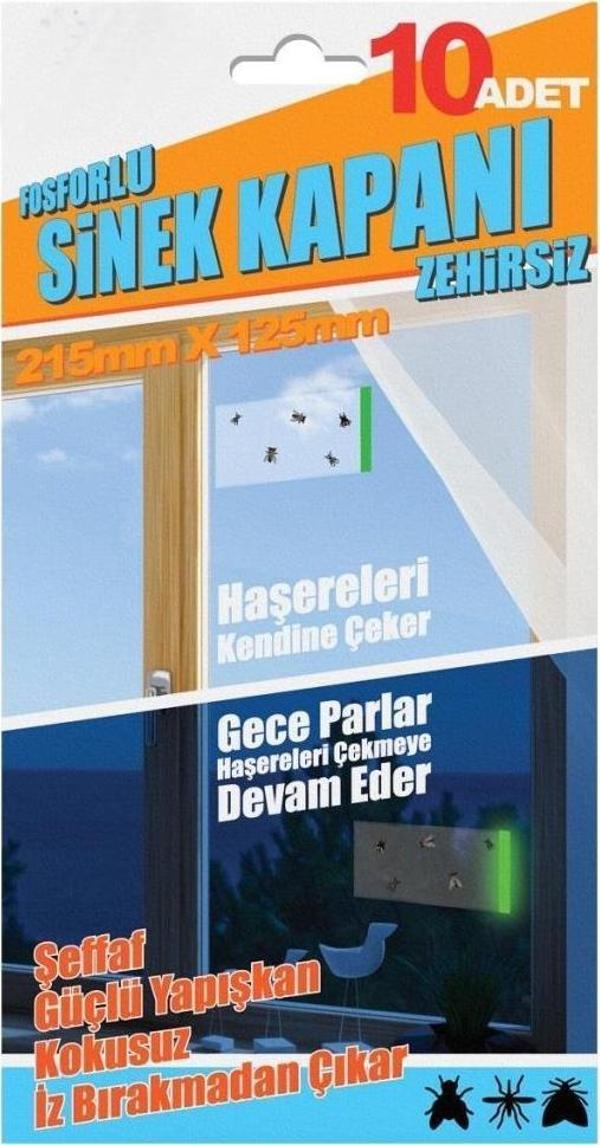 Yapışkanlı Fosforlu Sinek Kapanı 21.5x12.5cm-10Ad - Image 1