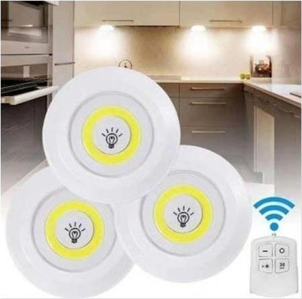 Uzaktan Kumandalı Pilli üçlü Spot Led Lamba Güçlü Beyaz Işık-1ADET - Image 1