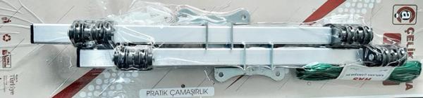Orta Askılı Balkon içi Makaralı Sabit Çamaşır Askısı Paslanmaz Alüminyum Makaralı İP HEDİYELİ-Acore - Image 1