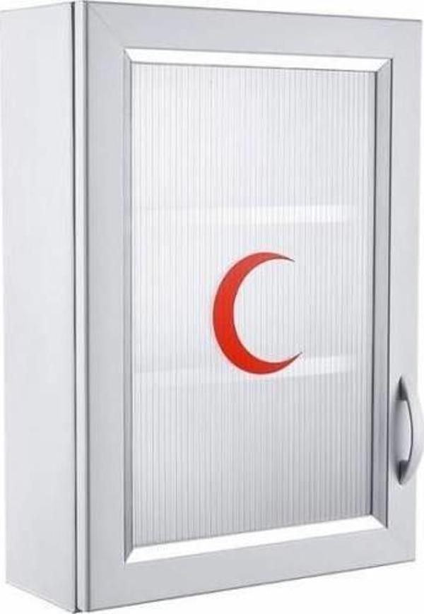 Ecza Dolabı Kapaklı PVC İlk Yardım Dolabı 50x35x16 CM 159 - Image 1