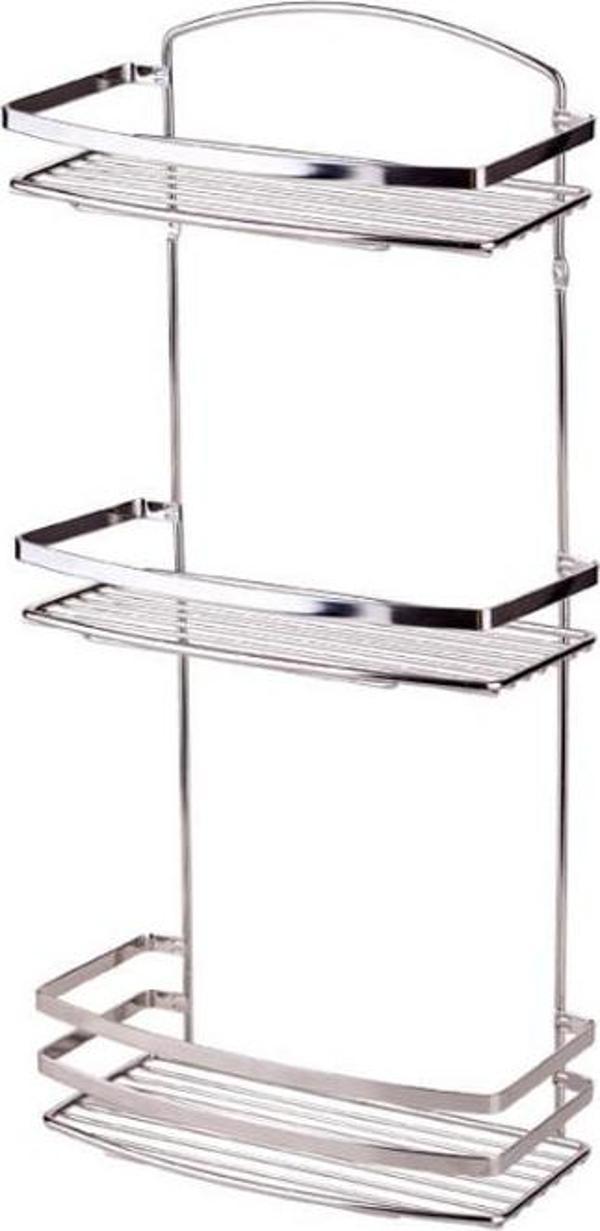 Geseus Üç Katlı Paslanmaz Çelik Banyo Rafı Mat İnox 15Yıl Garanti BK086SS - Image 1