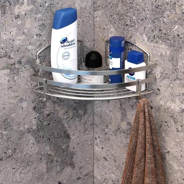 Geseus Banyo Köşe Rafı İnox 304 Kalite Çelik 15 Yıl Garanti-BK081-SS - Image 1
