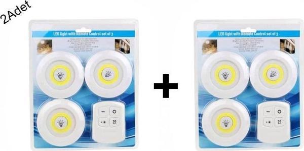 Uzaktan Kumandalı Pilli üçlü Spot Led Lamba Güçlü Beyaz Işık-2Adet - Image 1