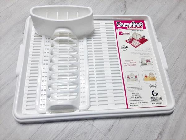 Moonstar Hareketli Tabaklık Bulaşık Durulama Seti Beyaz-720 - Image 1
