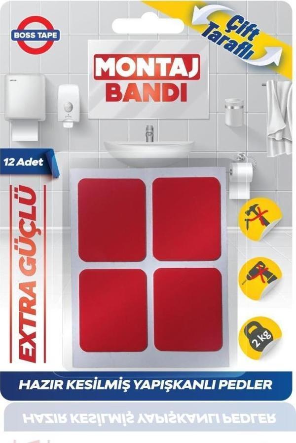 Çift Taraflı Hazır Kesilmiş Çokamaçlı Montaj Bandı 12'li - Image 1