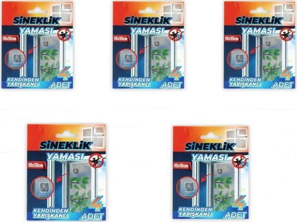 Sineklik Yaması Sineklik Tamir Bantı Kendinden Yapışkanlı 10x10cm 4Adet 5 Paket - Image 1