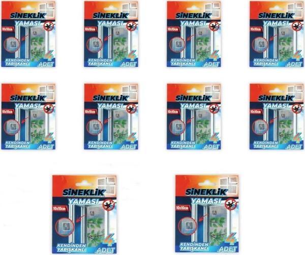 Sineklik Tamir Bantı Sineklik Yaması Kendinden Yapışkanlı 10x10cm 4Adet 10 Paket - Image 1