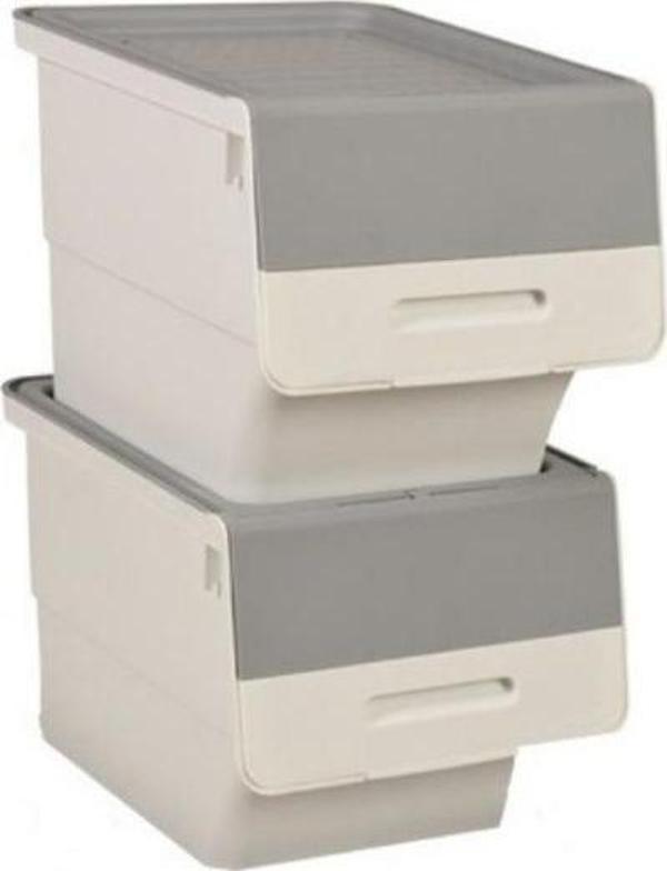 Motek Beyaz Tekerlekli Organizer Çok Amaçlı Saklama Kutusu 2X12 Lt - Image 1