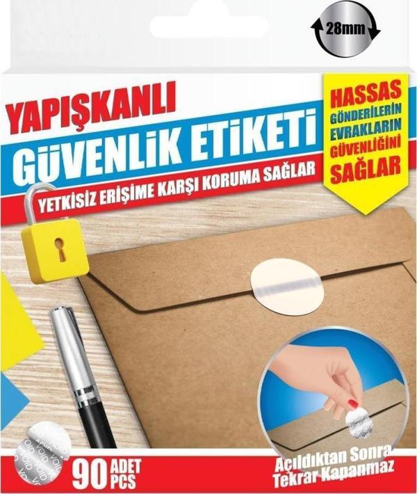 Yapışkanlı Güvenlik Etiketi Yetkisiz Erişime Karşı Koruma Sağlar 90Adet 28mm - Image 1
