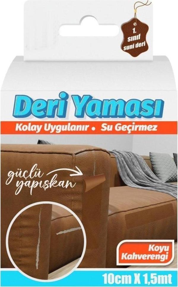 Deri Yaması Kendinden Yapışkanlı Kolay Uygulanır Su Geçirmez 10cmX1,5 Metre-Koyu Kahve - Image 1