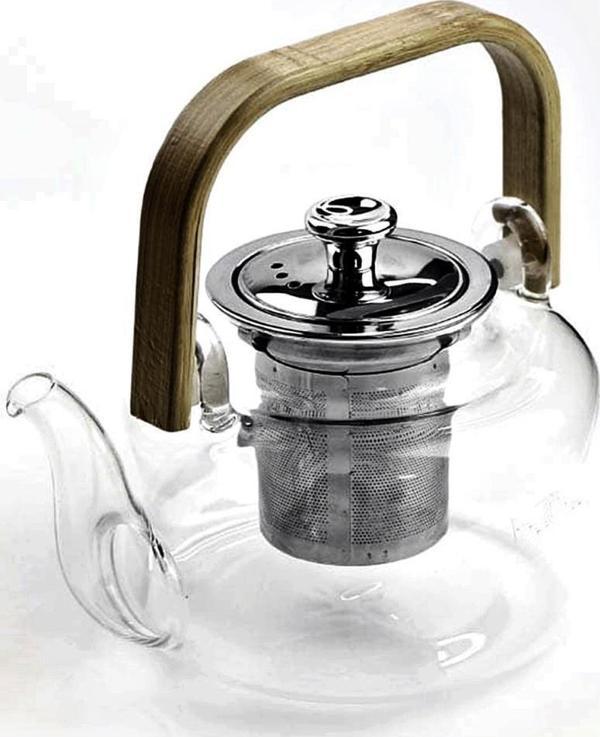 Ateşe Dayanıklı Çelik Süzgeçli Ahşap Saplı Lüx Cam Demlik 1500ML-20814 - Image 1