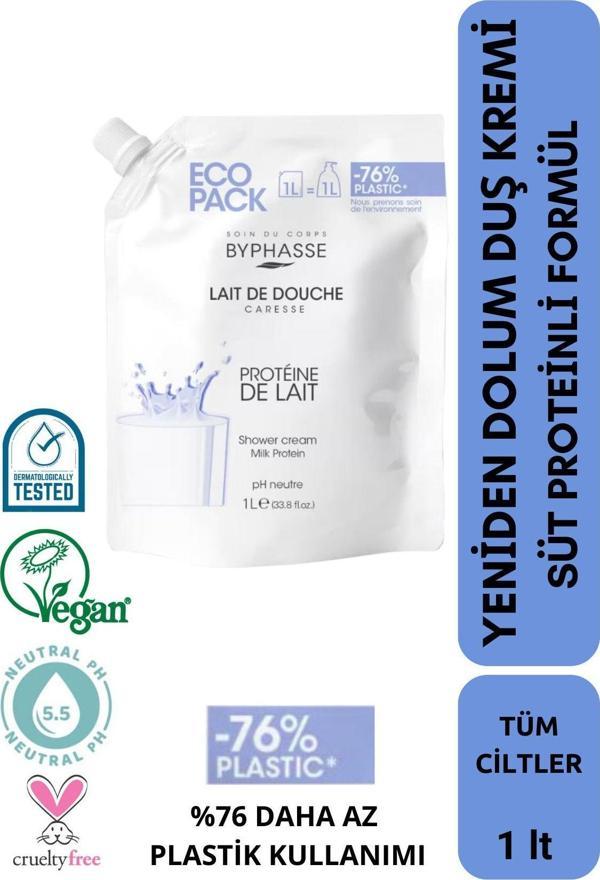 Caresse Süt Proteinli Kremli Duş Jeli Ekonomik Yeniden Dolum Paketi 1000ml - Image 1