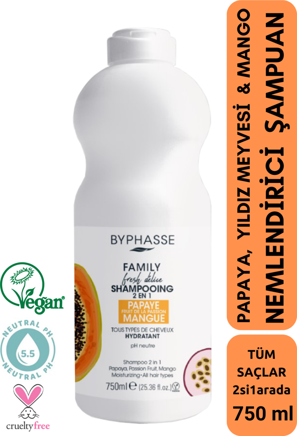 Family Fresh 2in1 Tüm Saçlara Özel Nemlendirici Şampuan 750ml - Image 1