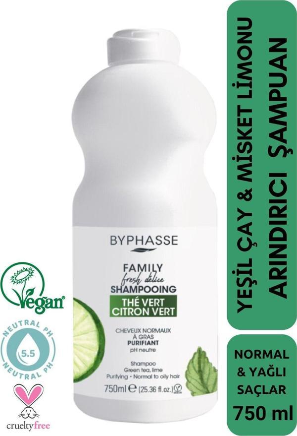 Family Fresh Normal ve Yağlı Saçlara Özel Yesil Çay ve Misket Limonlu Şampuan 750ml - Image 1