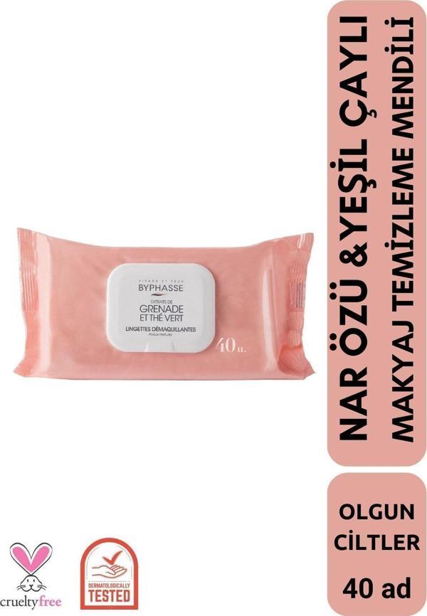 Nar ve Yeşil Çay Özlü Makyaj Temizleme Mendili Olgun Ciltler 40 adet - Image 1