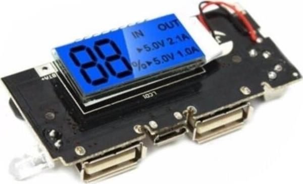 Emay Center Çift Usb Çıkışlı Ekranlı Powerbank 18650 Pil Şarj Cihaz H913-A Modülü - PowerBank Entegre Board - Image 1