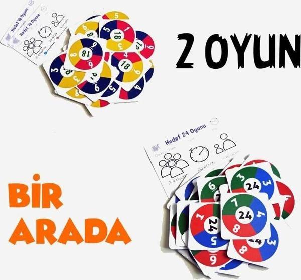 Oyunlarla Fen 2li Matematik Oyun Seti - Hedef 18 ve Hedef 24 bir arada - Eğlenceli Öğretici İşlem Oyunu - Image 1